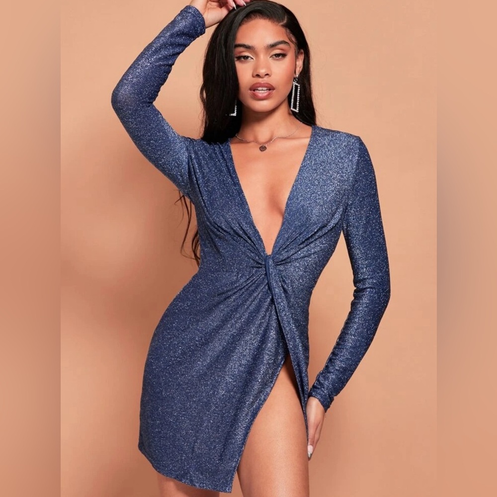 BNWT Navy Sparkly Wrap Dress💙